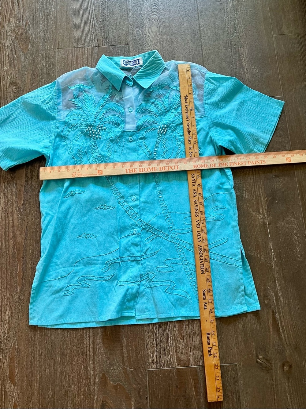 Turquoise Embroidered Two-Piece Set - Picture 4 of 10